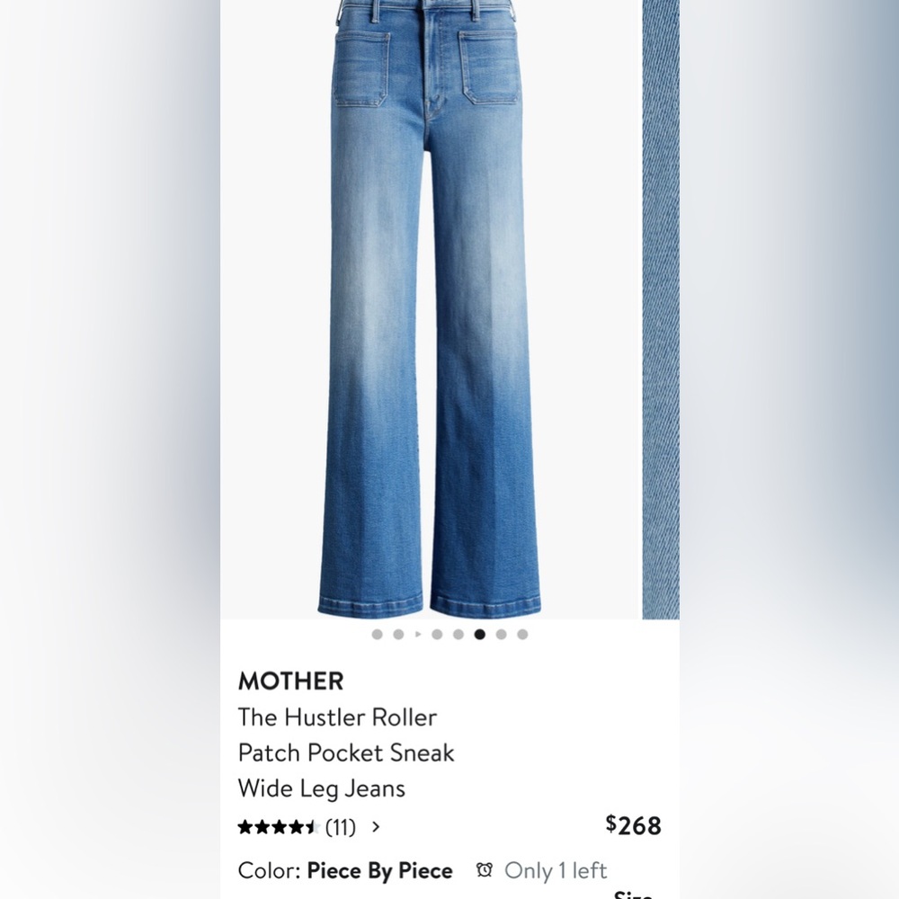MOTHER Hustler Roller Patch Pocket Sneak Jeans